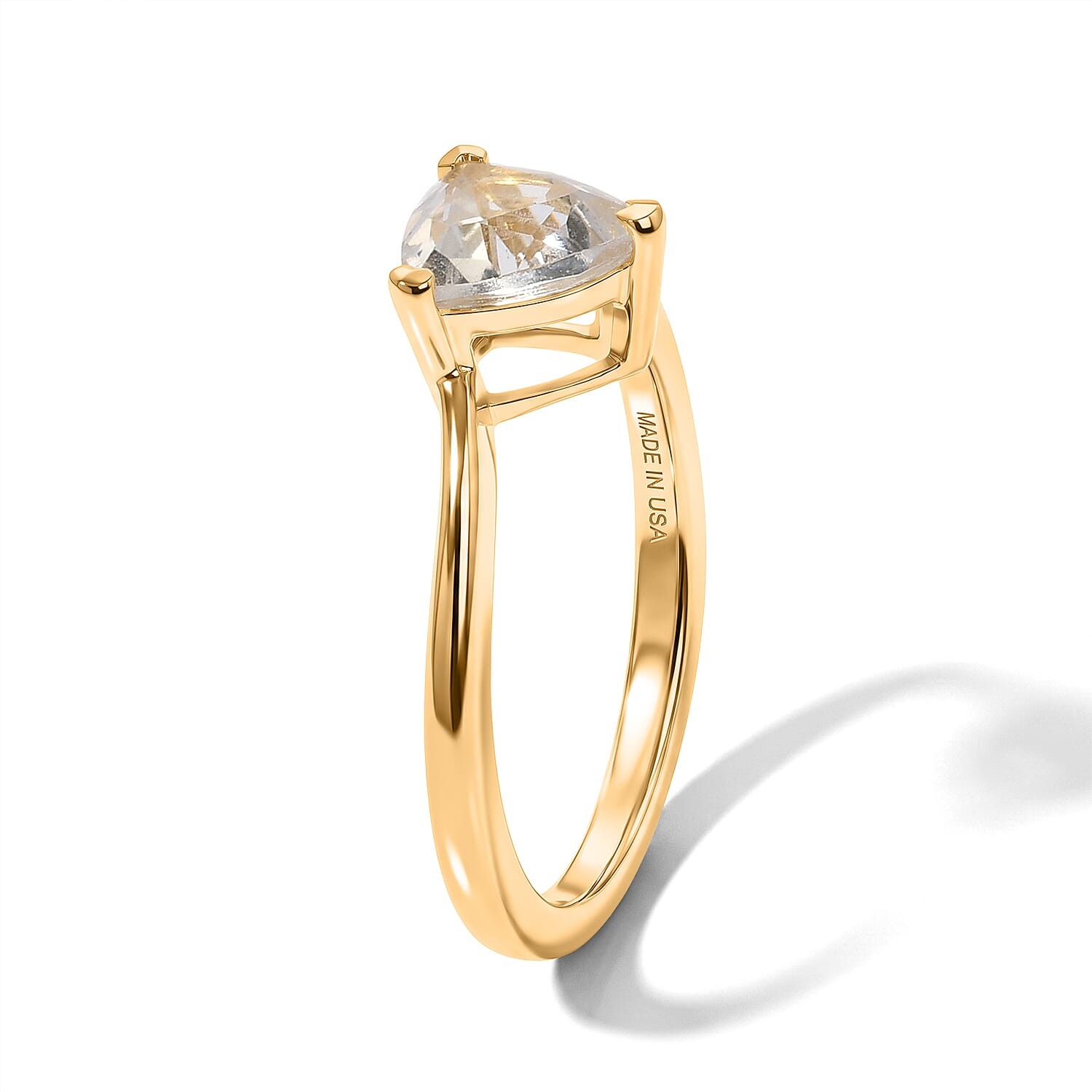 White Topaz 1.40 ctw Ring in 18K Yellow Gold Over Sterling Silver Size 9.0