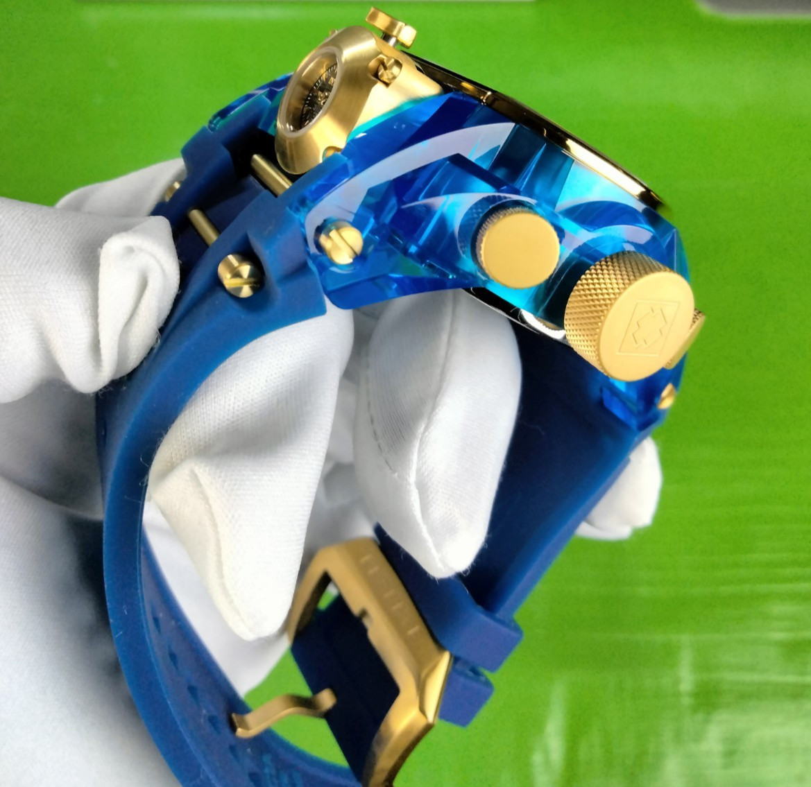 Invicta Bolt Zeus Magnum 46476 52mm Blue Gold Chronograph Watch