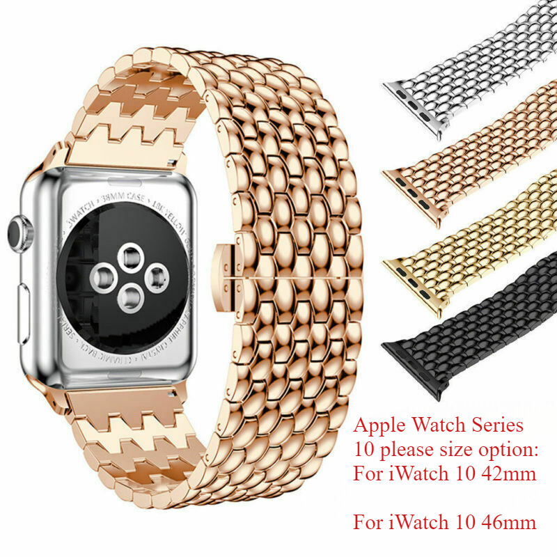 Stainless Steel Strap for Apple Watch Series 8 7 6 5 4 3 2 1 SE Metal Watch Band