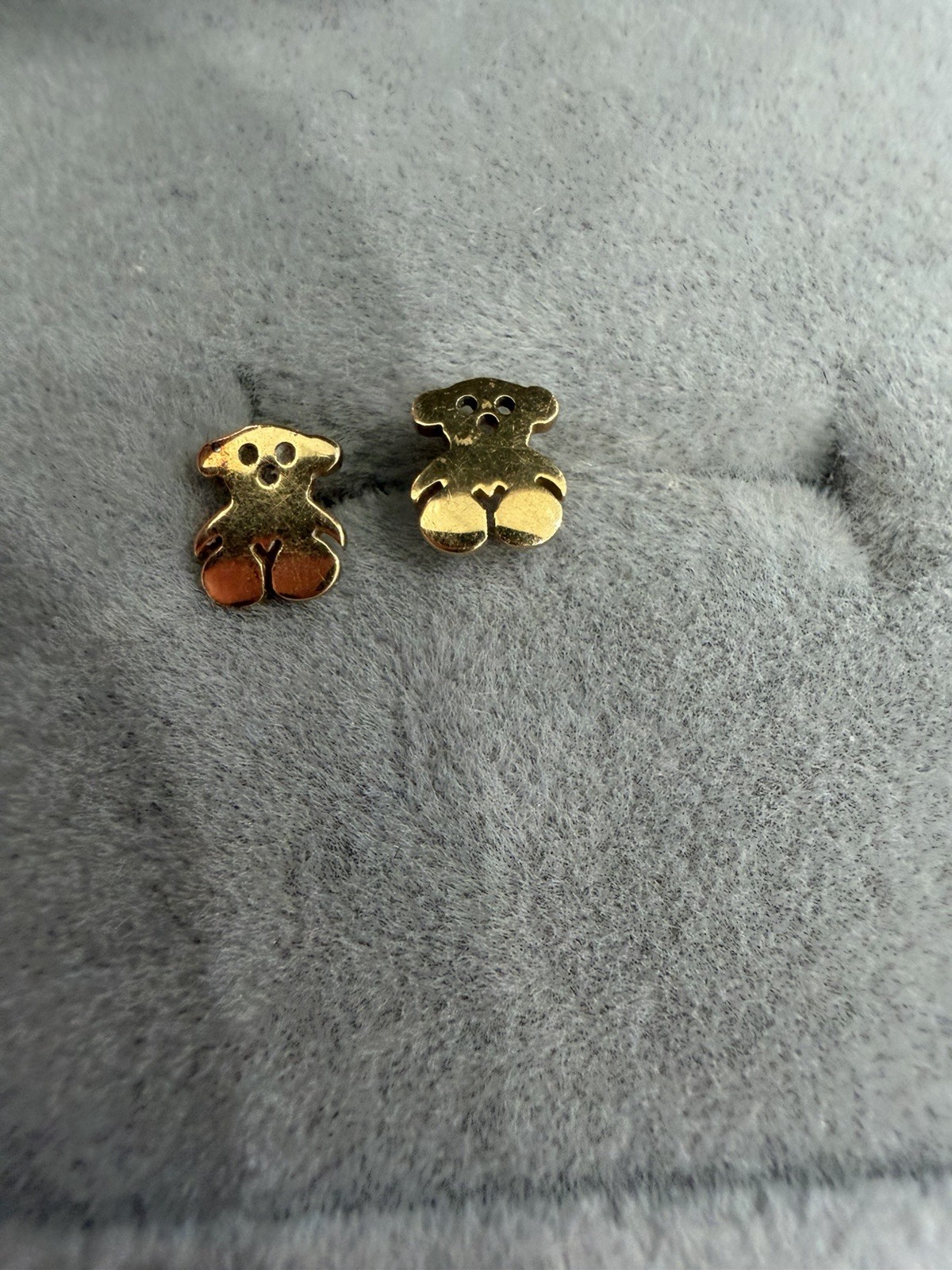 TOUS Yellow 750 18k Gold Bear Earrings Authentic