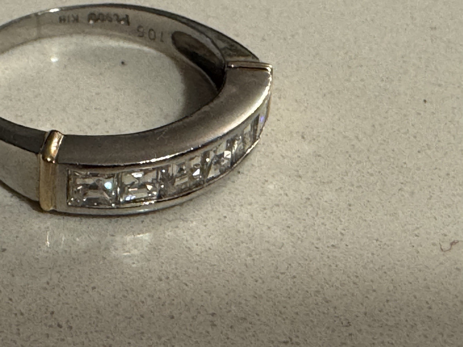 Platinum 1.05CTW Asscher Cut 100% Natural Bright Diamond Ring