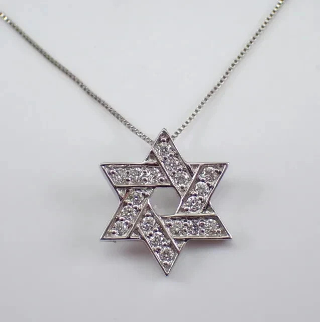 2Ct Round Cut Lab Created Diamond Star Of David Pendant 14K White Gold Plated