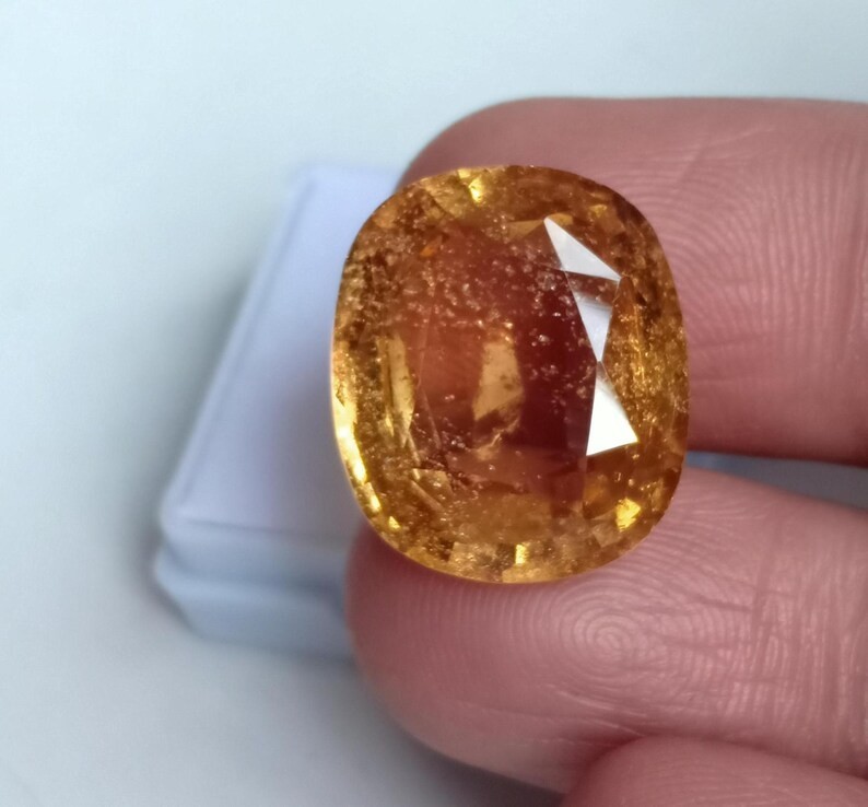 Genuine Yellow Hessonite Garnet Earth Mine Mozambique Gemstone 26.65 Carat