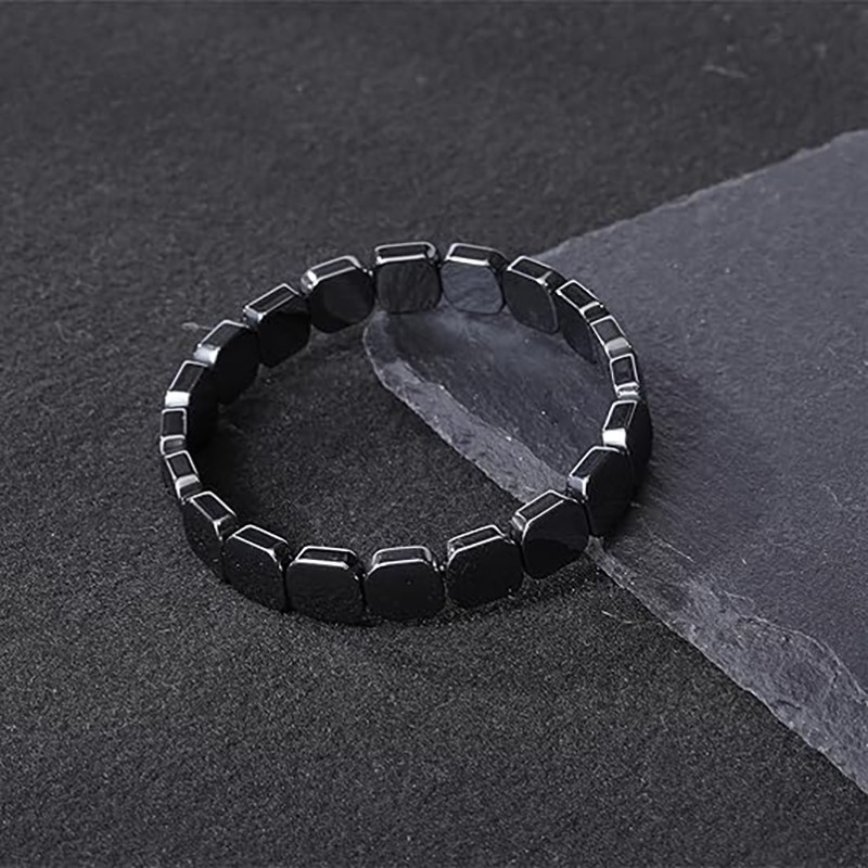 2× Hematite Bracelet Hemios Hematite Hemys Black Beaded Healing Energy Gifts USA