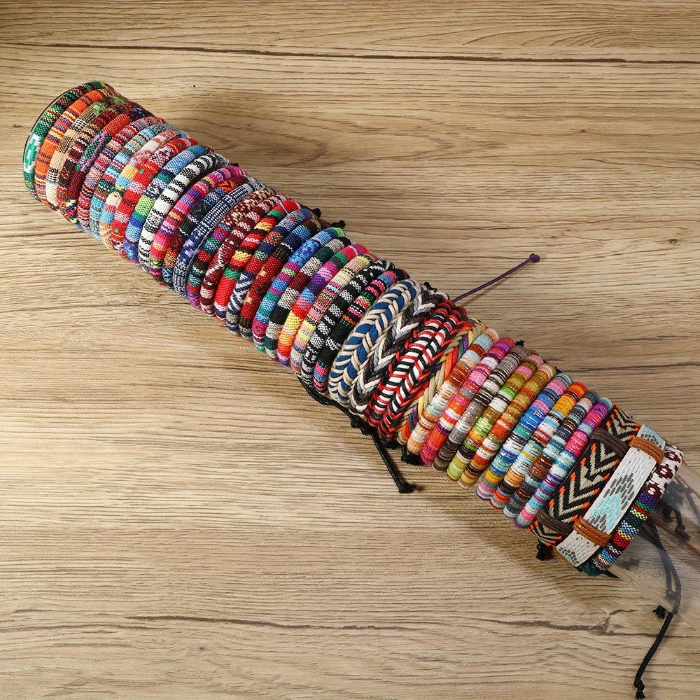 Random 24/36pcs Handmade Bracelets Wristband Tibetan Nepal Rope Boho Cuff Bangle