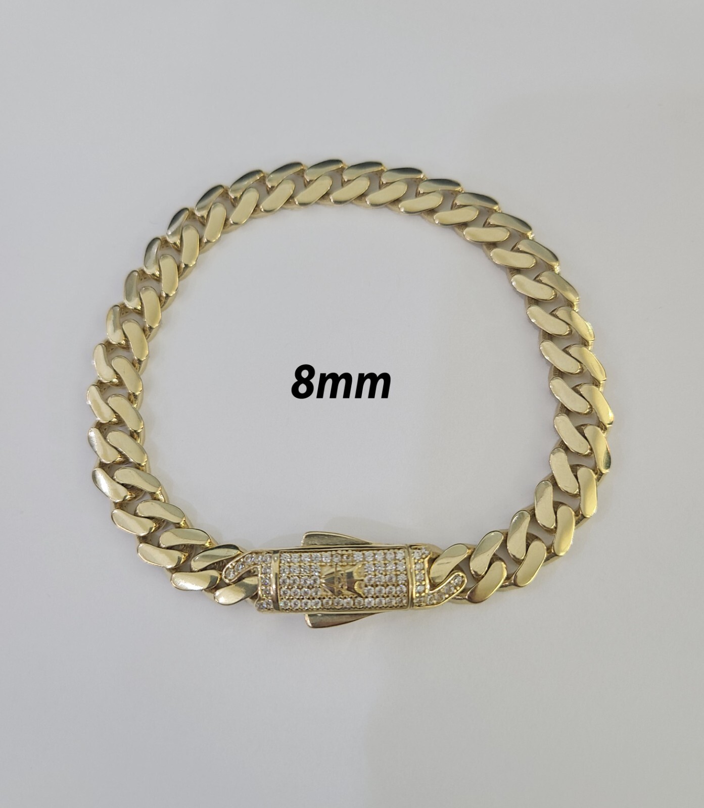 Real 14k Gold Monaco Bracelet 7mm-11mm 8″-8.5″ 14kt Yellow