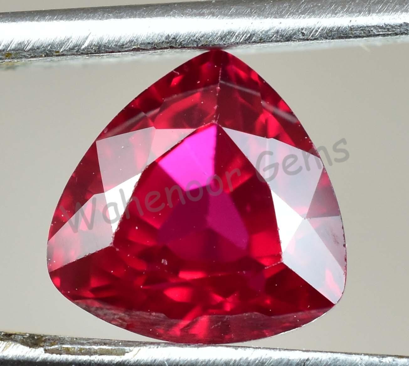 6.70 Ct Natural Blood Red Ruby Trillion Certified Mozambique Stunning Gemstone
