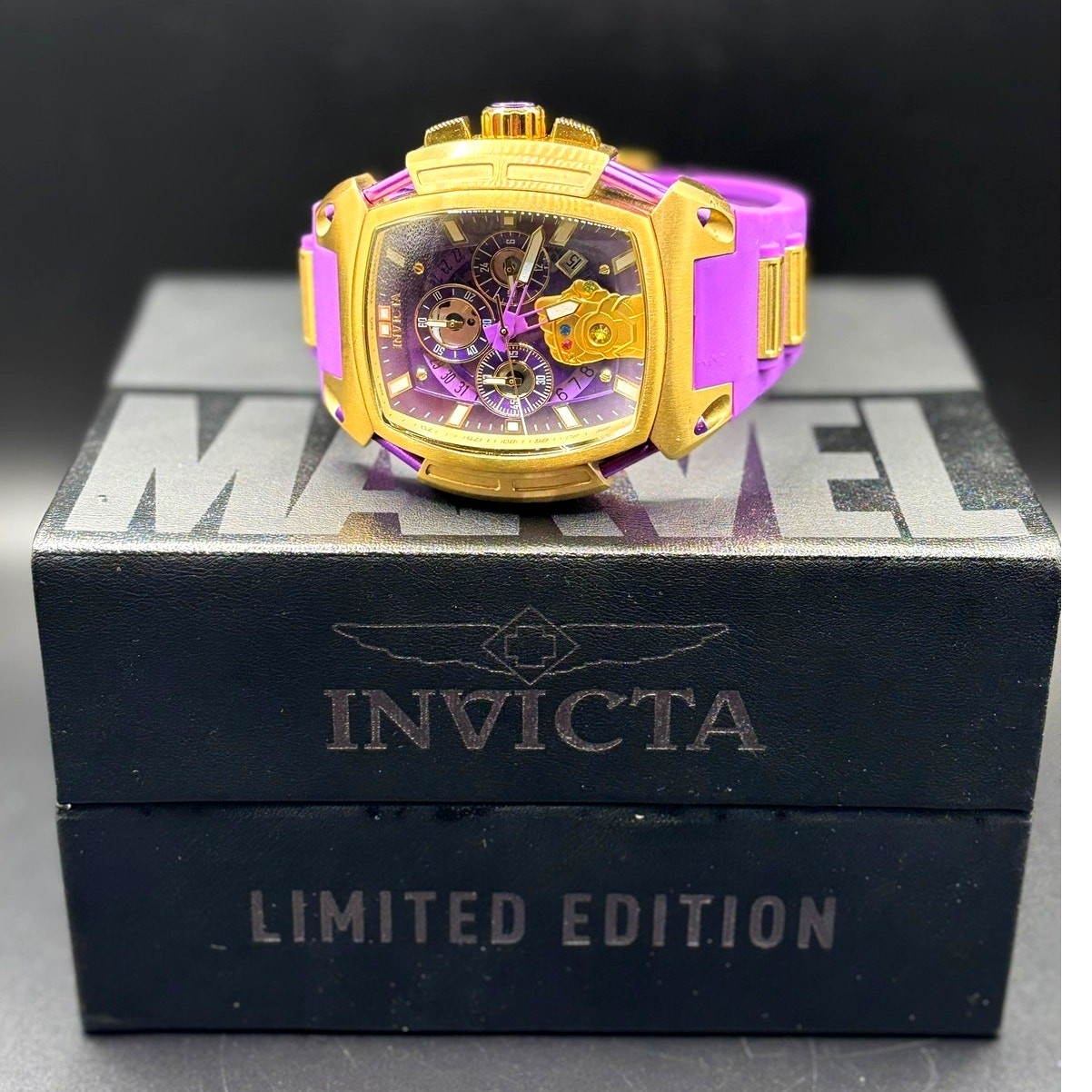 Invicta Marvel Thanos 37390 Limited Edition 53mm Chronograph Watch 225/4000