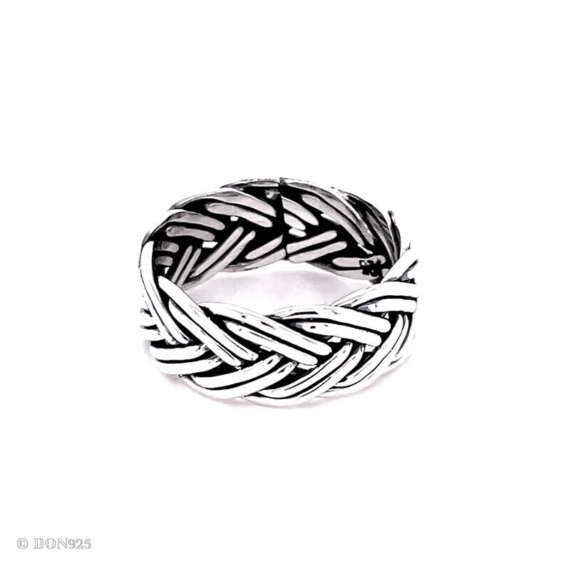 Woven Ring, Braided Ring 925 Sterling Silver Wide Band& Handmade Ring All Size