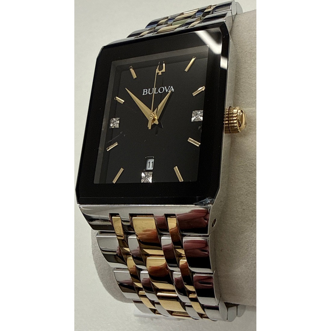 Bulova Quadra Men’s Black Dial Quartz Watch 98D153