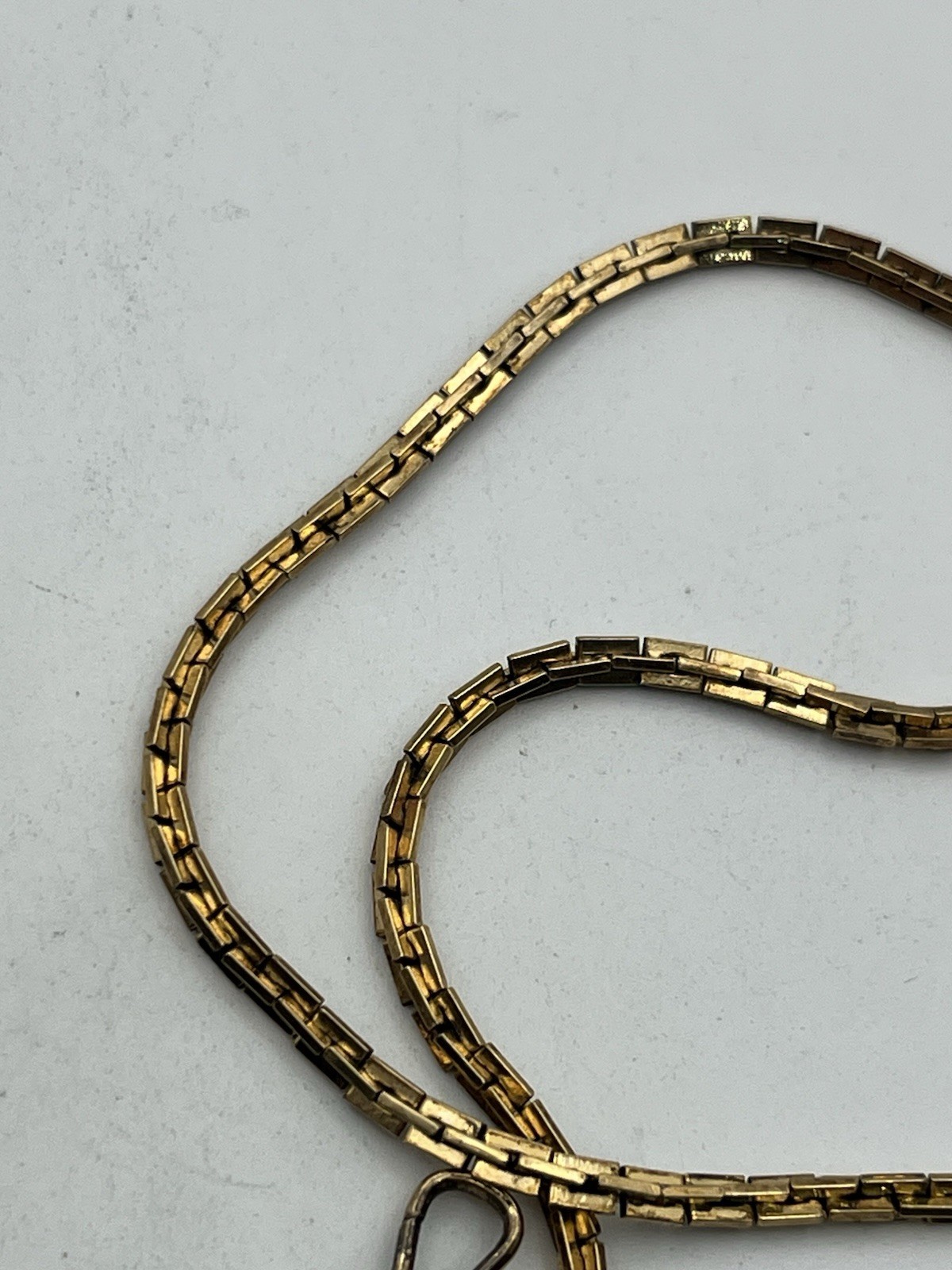 12k gold filled Boston rectangle link watch chain necklace Albert dog clip