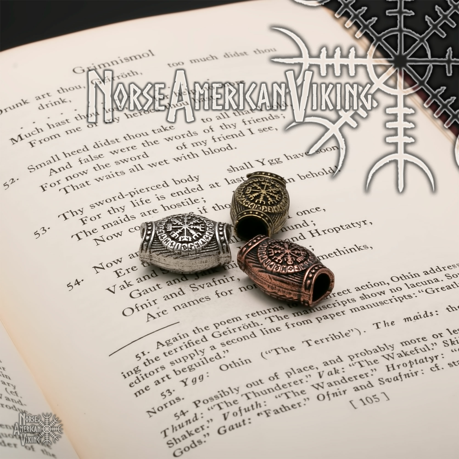 Viking Circles Beard Hair Jewelry Bead