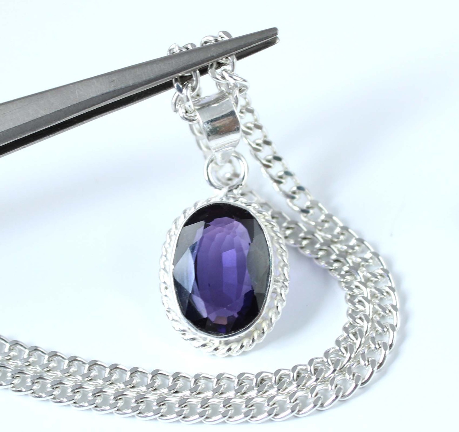 17.85 Ct Natural Boysenberry Sapphire Oval Gems Certified Pendant Veterans Day