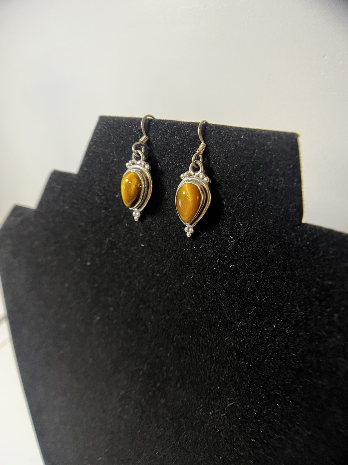 Lot of 3 Pairs Vintage 925 Sterling Silver Cabochon Dangle Earrings Boho