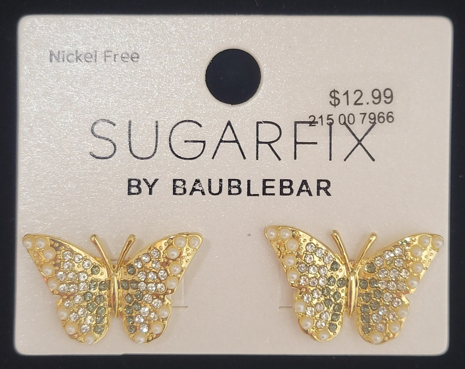 Sugar Fix By Baublebar Butterfly Earrings Post Back Nickel Free Gold Tone NEW