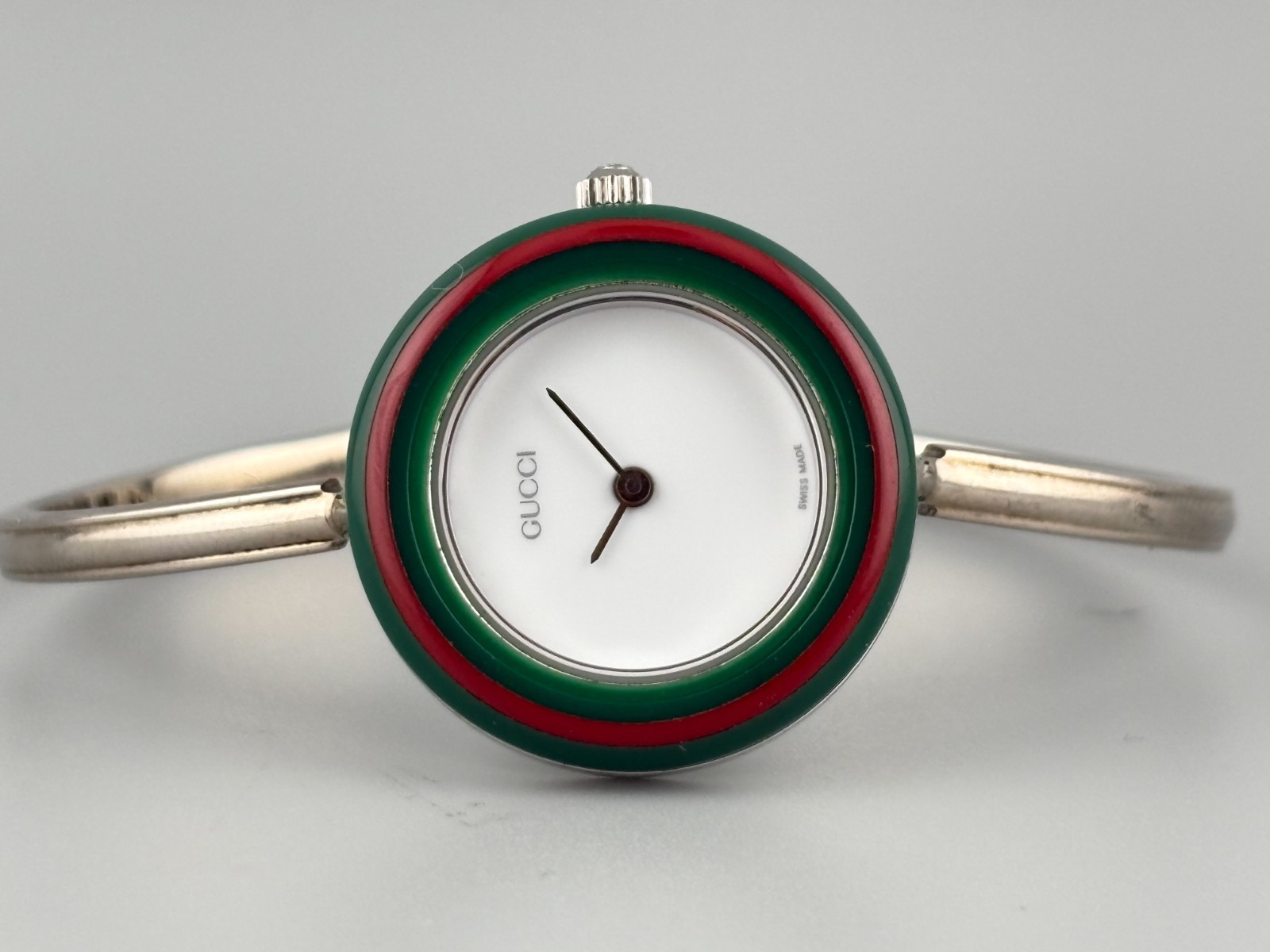 [Very Good+5] Gucci Change Bezel 11/12.2 Silver Serry Line Watch Auth