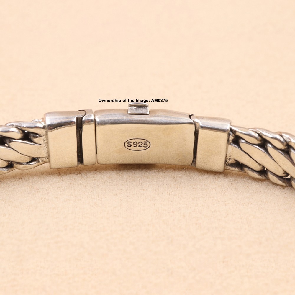 New Pure 925 Sterling Silver 10mm Curb Link Chain Sterling Silver Bracelet 8.26″