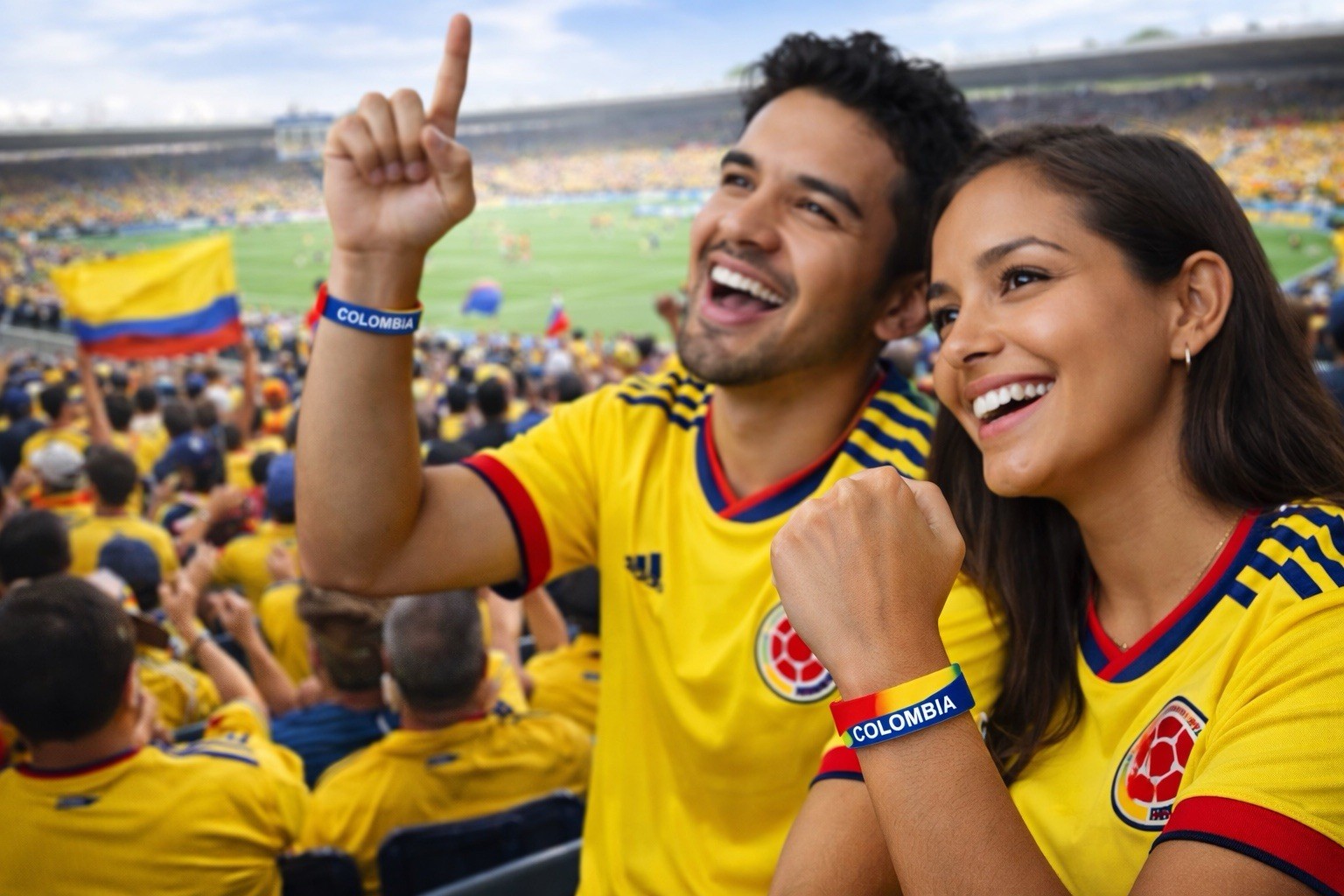 Three (3) Colombia Silicone Wristband Bracelet Rubber – Colombian Flag