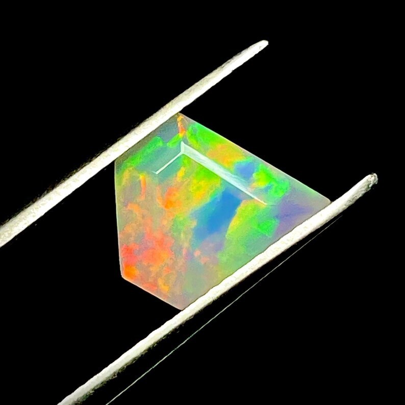 Faceted Ethiopian Fire Opal: 1.80 Carat Fancy Gemstone (11x10x6.40MM) SBR- Z-168