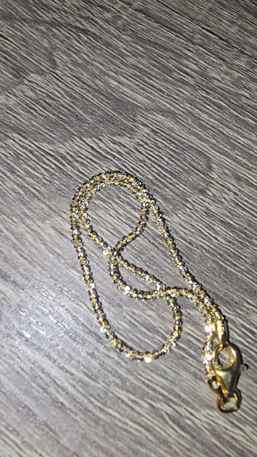 Italian 925 Silver & Yellow Gold Twisted Rock Rope Bracelet 8in
