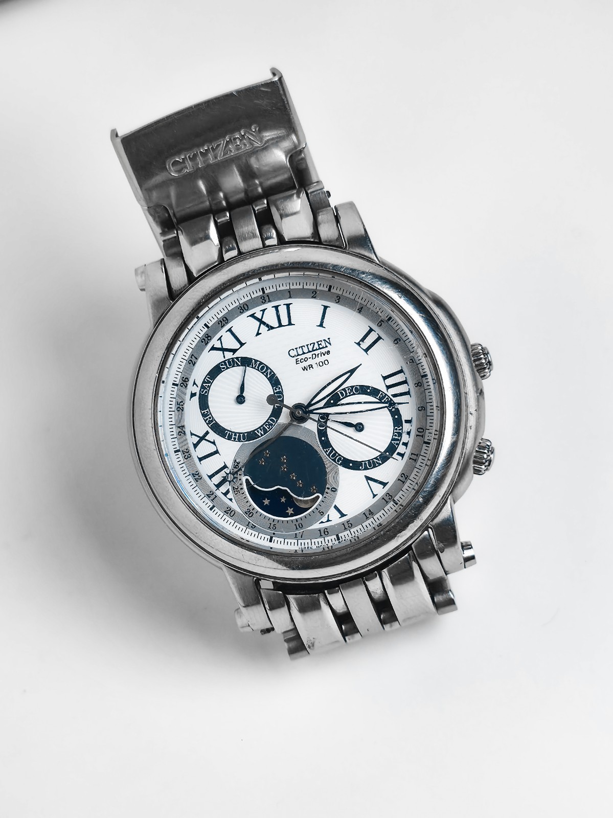 Citizen Triple Calender moonphase, Eco Drive, Japanese quartz, water resist
