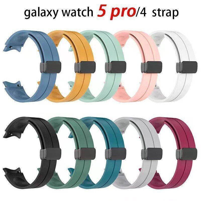 Magnetic Clasp Silicon Strap Band For Samsung Galaxy Watch 5 40/44mm/ 5 Pro 45mm