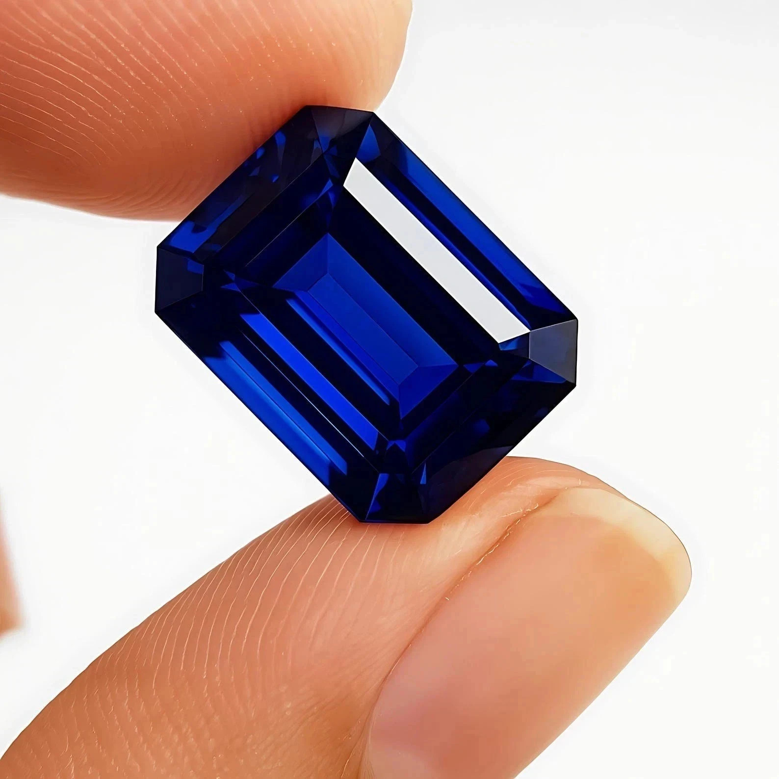 Natural 10 Ct Blue Sapphire Flawless Emerald Cut AGL Certified Loose Gemstone