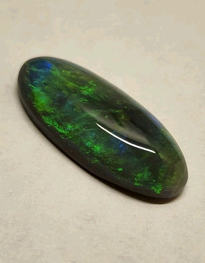 Huge Rare 8.2 Carat Semi Black Australian Opal Cabochon Loose Gem 24x10x5mm