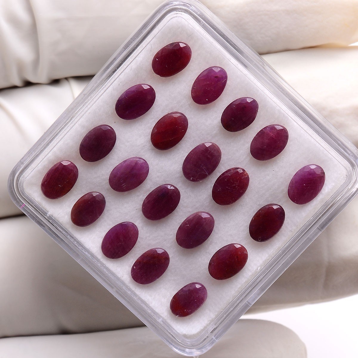 Set 21 Pcs Natural African Ruby Untreated 6mmx4mm Oval Cut Stunning Gemstone Lot
