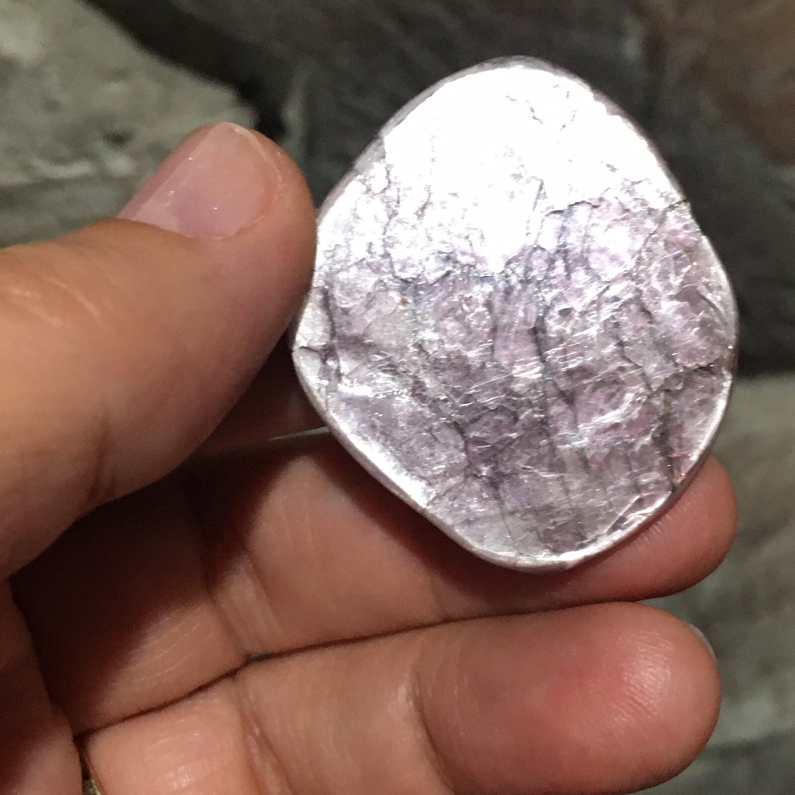 35×32.5×5.7mm Dark Purple Lepidolite Cabochon Loose Stone