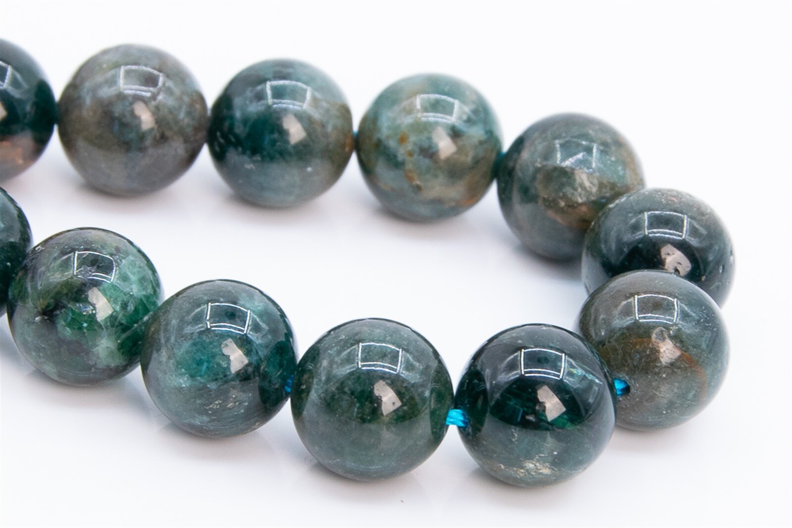 10MM Genuine Natural Brown Blue Green Apatite Beads B Round Loose Beads 7.5″