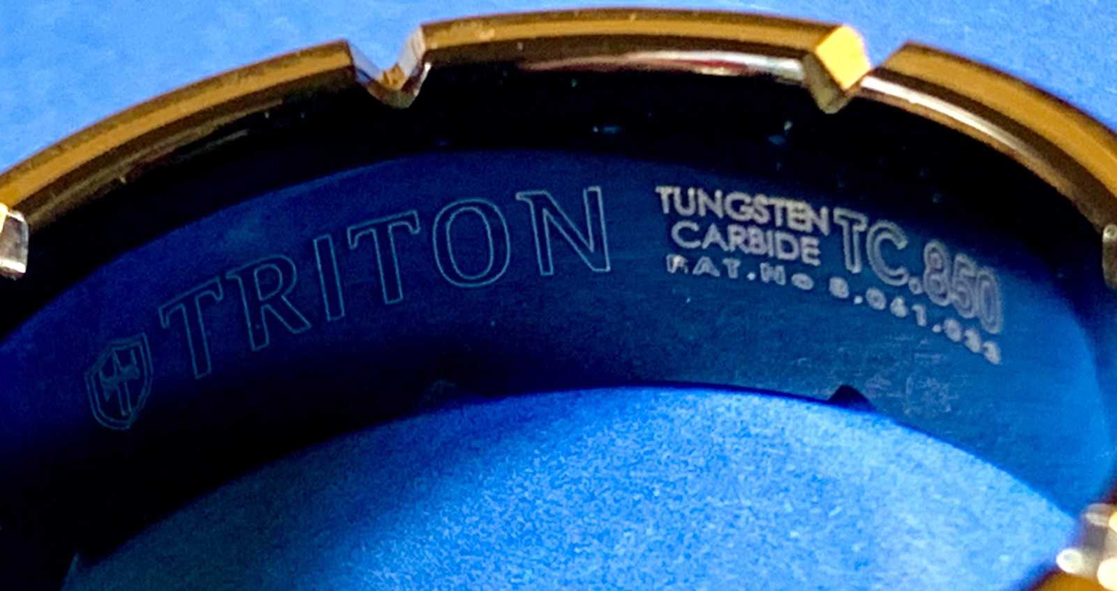 TRITON Tungsten Carbide Men’s Two Tone Gold & Black Ring