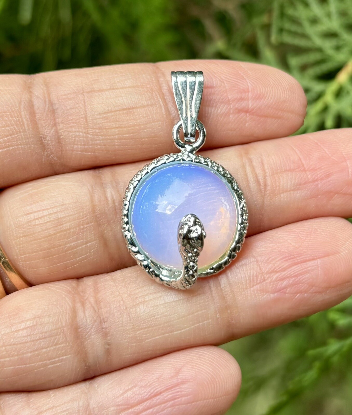 925 Sterling Silver Plated Snake Pendant, Fashion Pendant Locket, Blue