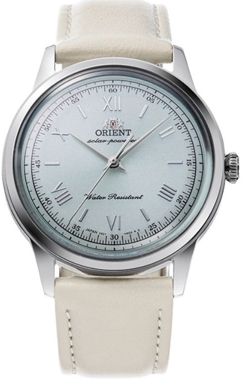Orient Watch Quartz Solar-Powered Men’s Classic Dressy Pale Green and White