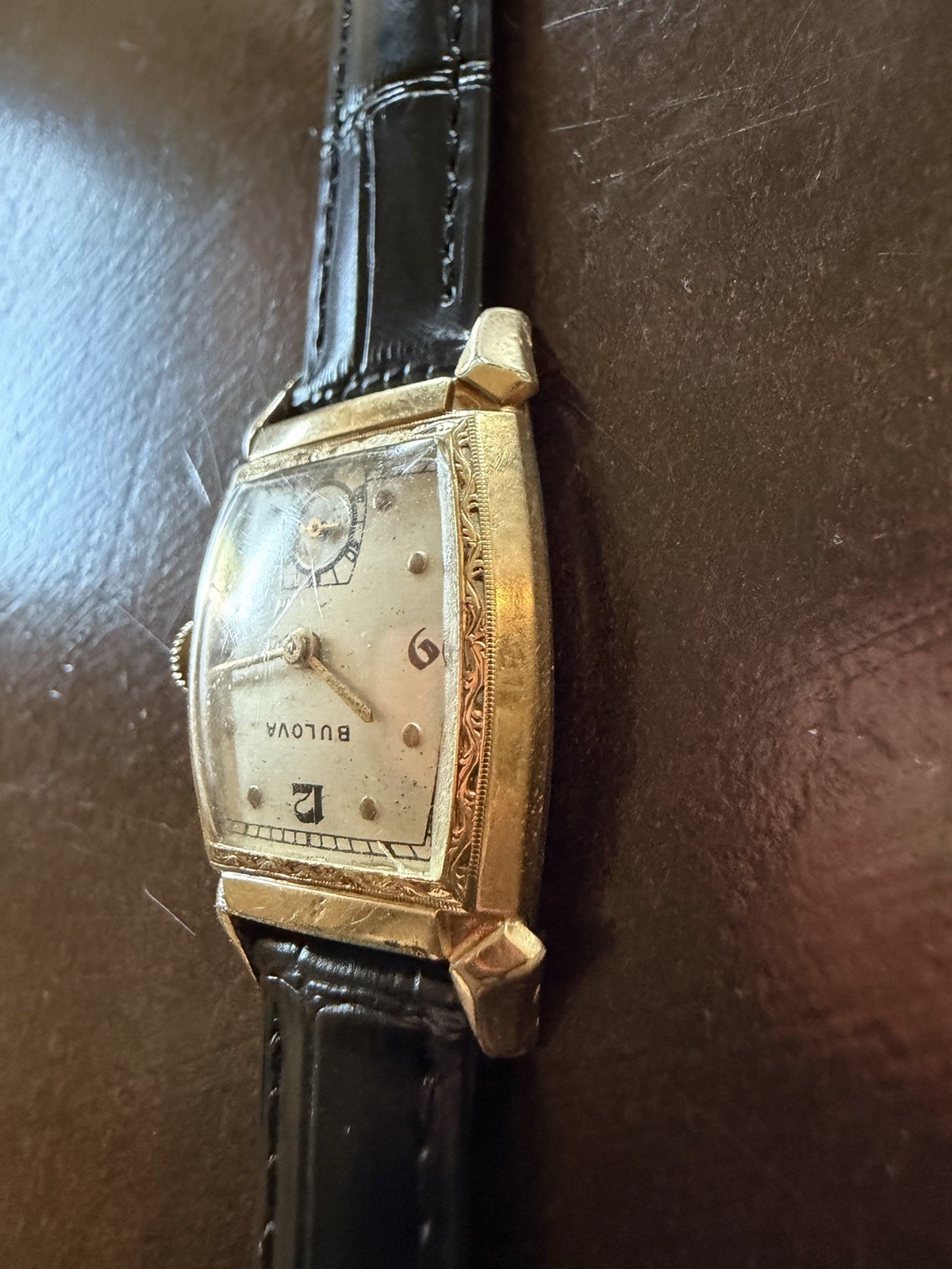 Vintage Bulova Art Deco Tank Manual Wind 10BC Original Dial Sub Seconds Running