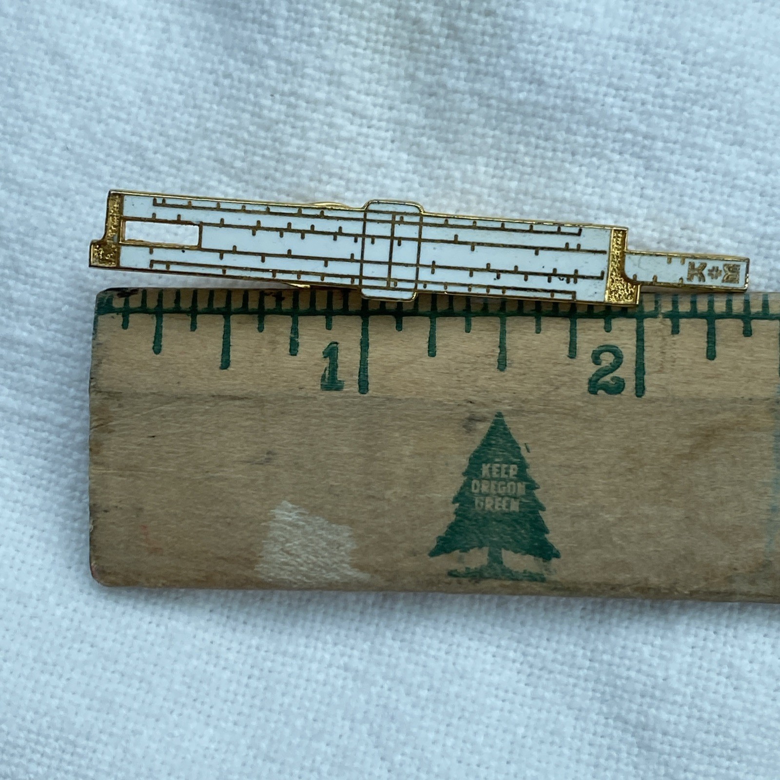 Vintage Slide Rule Tie Clip Clasp Bar Kinney And Co Providence RI Math Teacher