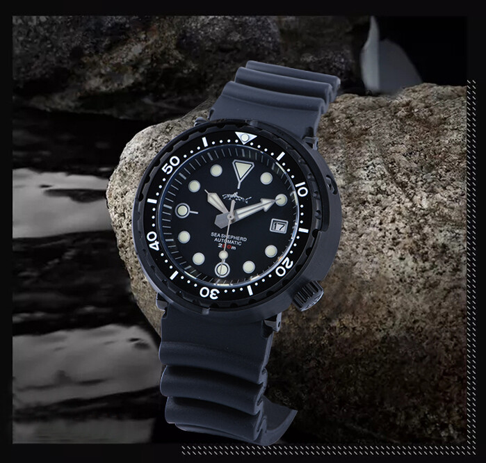 Heimdallr Sharkey Sea Shepard NH35A Black Tuna PVD 200M Diver Automatic Watch C3