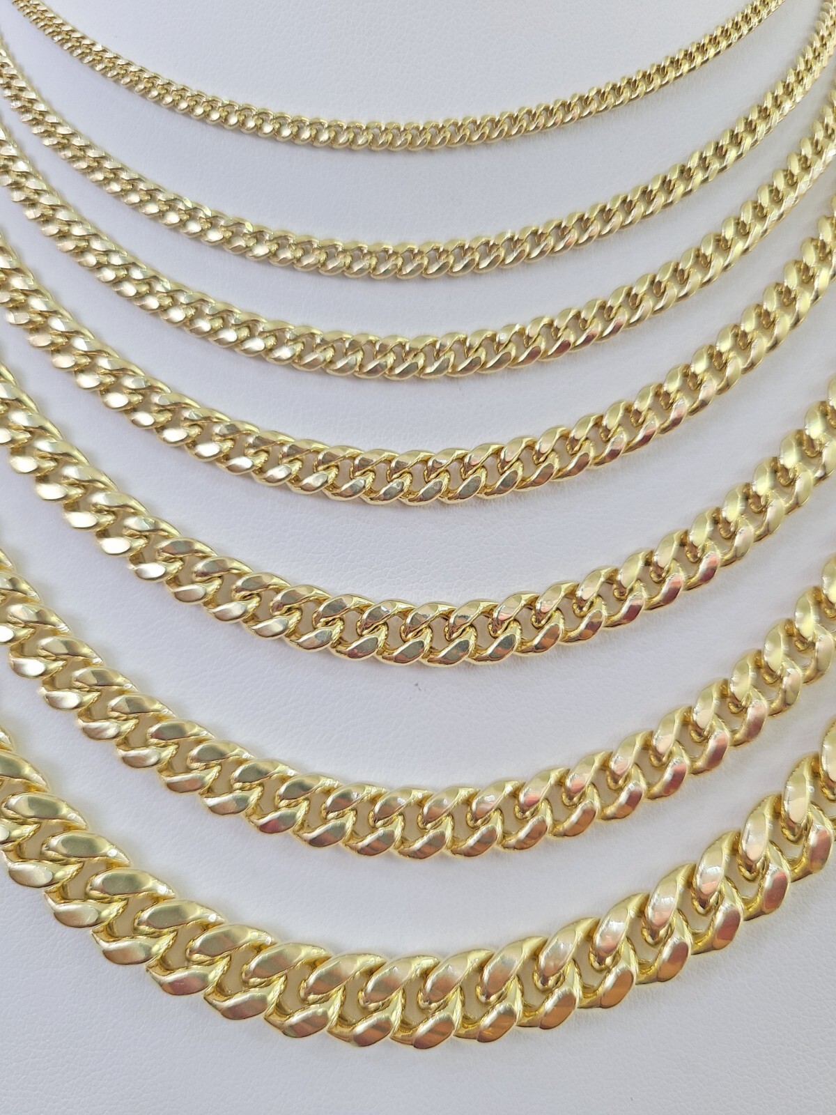 Real 10k Gold Miami Cuban Link Necklace Chain 3mm-10mm 20-30 Inches Men Women