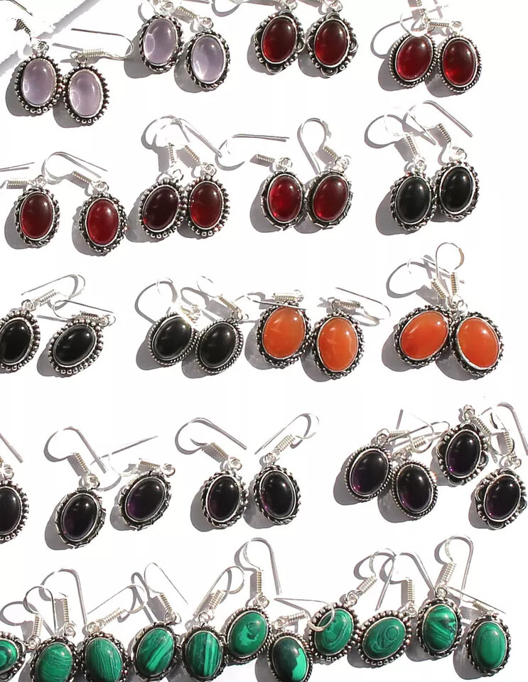 Multi Wholesale Earrings,Handmade 925 Silver Plated Earrings,Crystal Earrings~