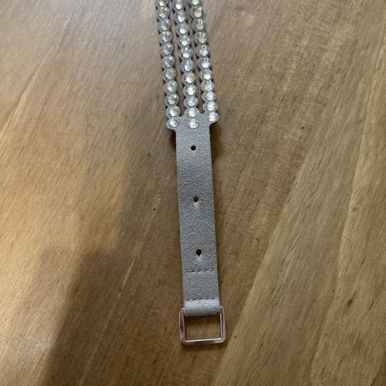 SWAROVSKI Gray Wrap Bracelet Crystals Suede / Adjustable