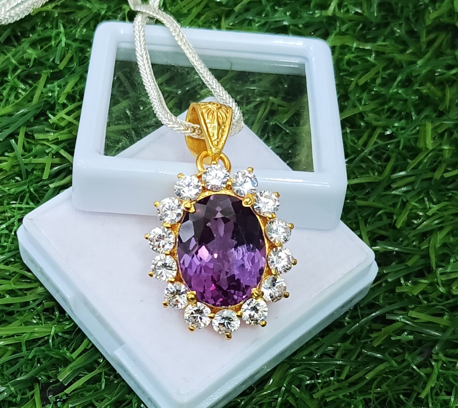 39 Ct Natural Alexandrite Pendant –Certified Bio- Gem in Silver 925 With Chain