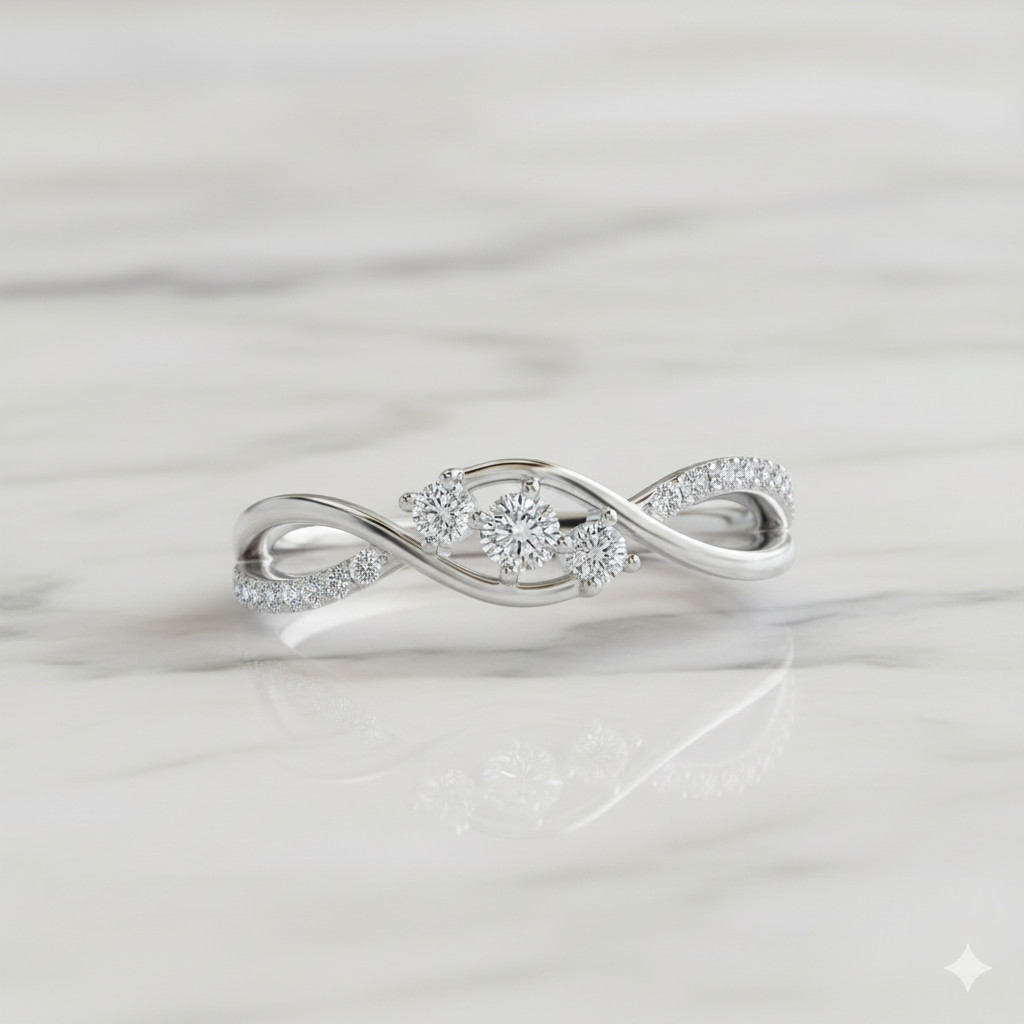 Engagement Ring Round 0.25 Carat Lab Created Diamond PT950 Platinum Band 4 4.5 5