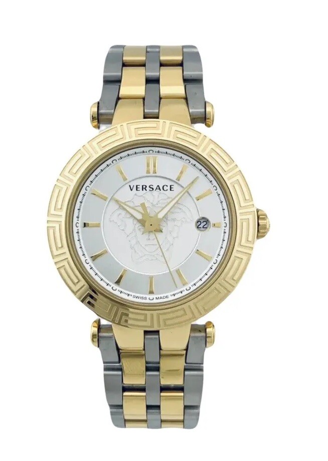 Versace VQP080015 V-Race 42mm Two-Tone Bicolour IP 2N + Silver Bracelet Watch