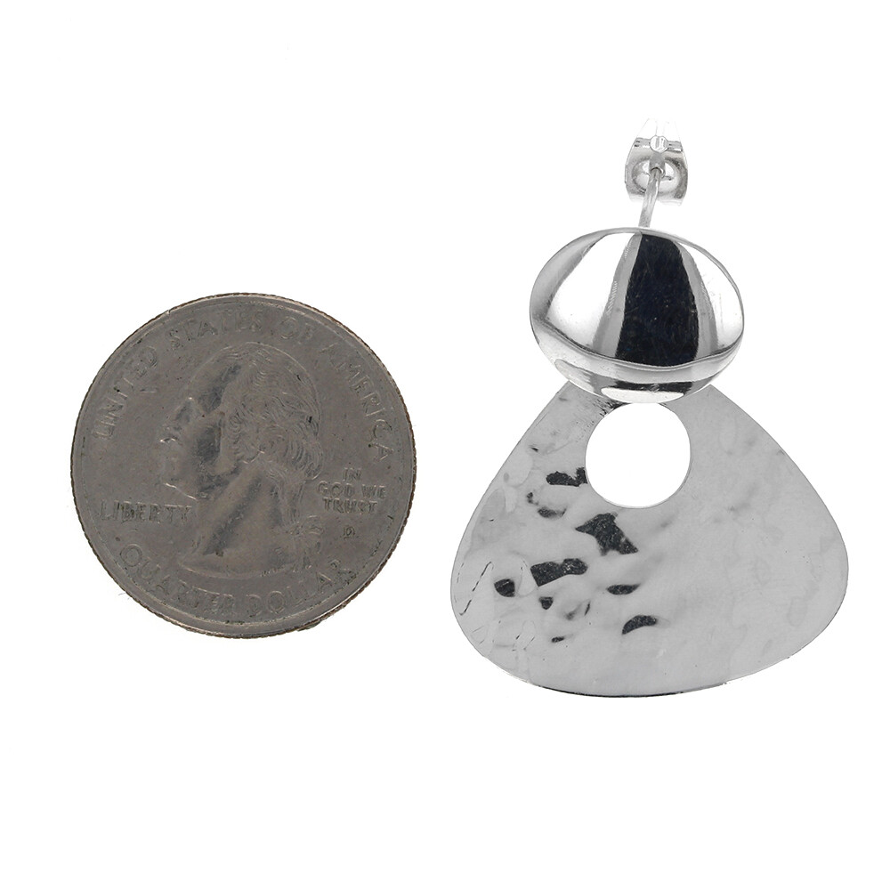 Sterling Silver, Hammered Door Knockers, Sterling Silver Earrings, Jewelry, 925