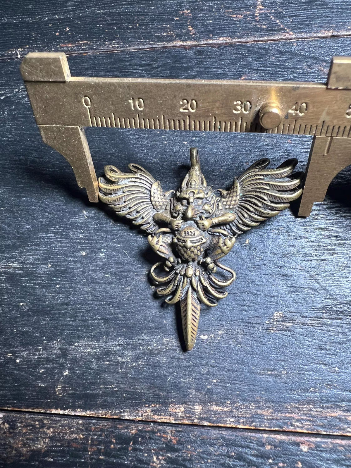 Garuda Vajra Amulet Pendant | Tibetan Protector Talisman | Vintage-Style Copper