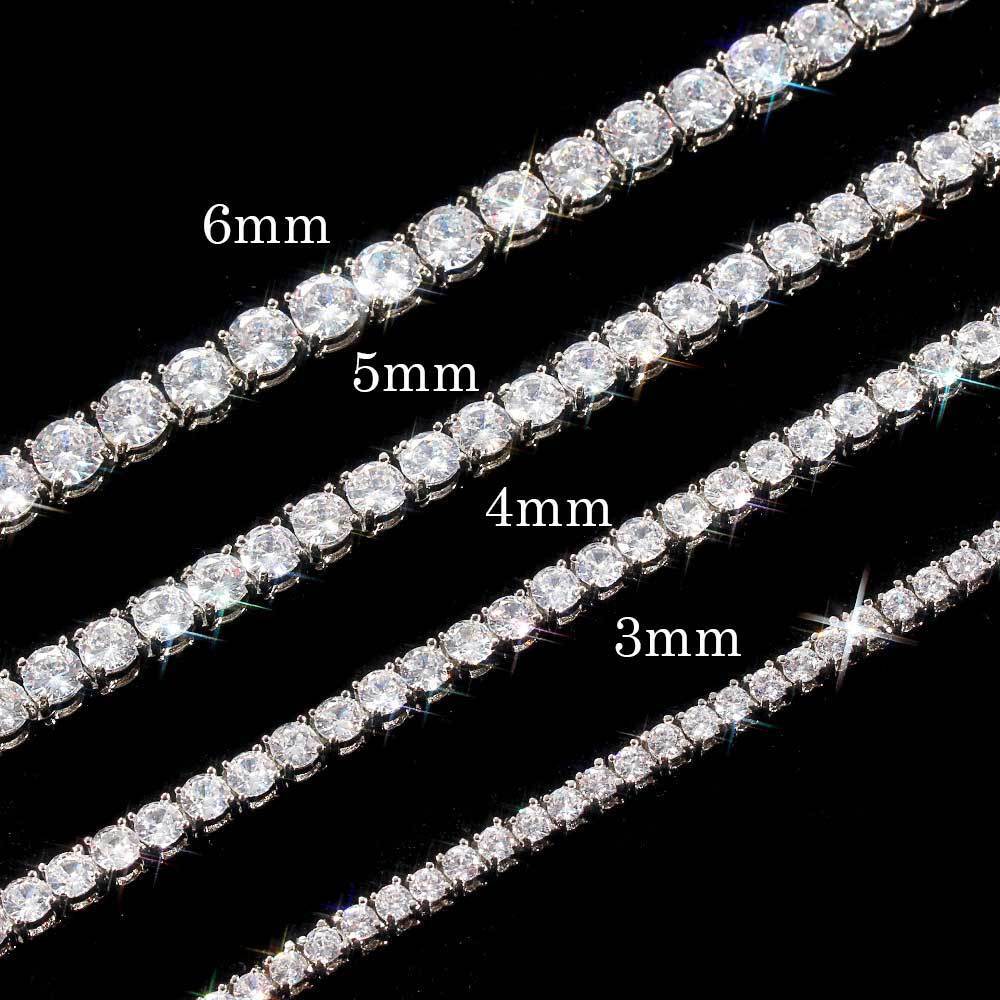 14K Gold Silver Plated Tennis Chain Choker ICED CZ Hip Hop Necklace 5MM Jewelry