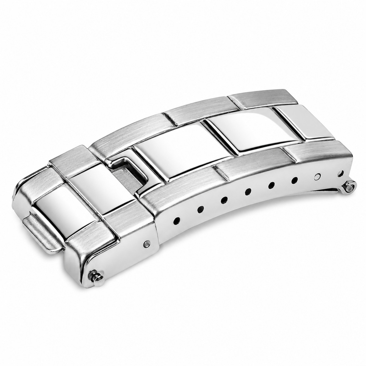 FLIP LOCK CLASP DIVER EXTENSION BUCKLE FOR ROLEX GMT OYSTER WATCH BAND SHINY /CE