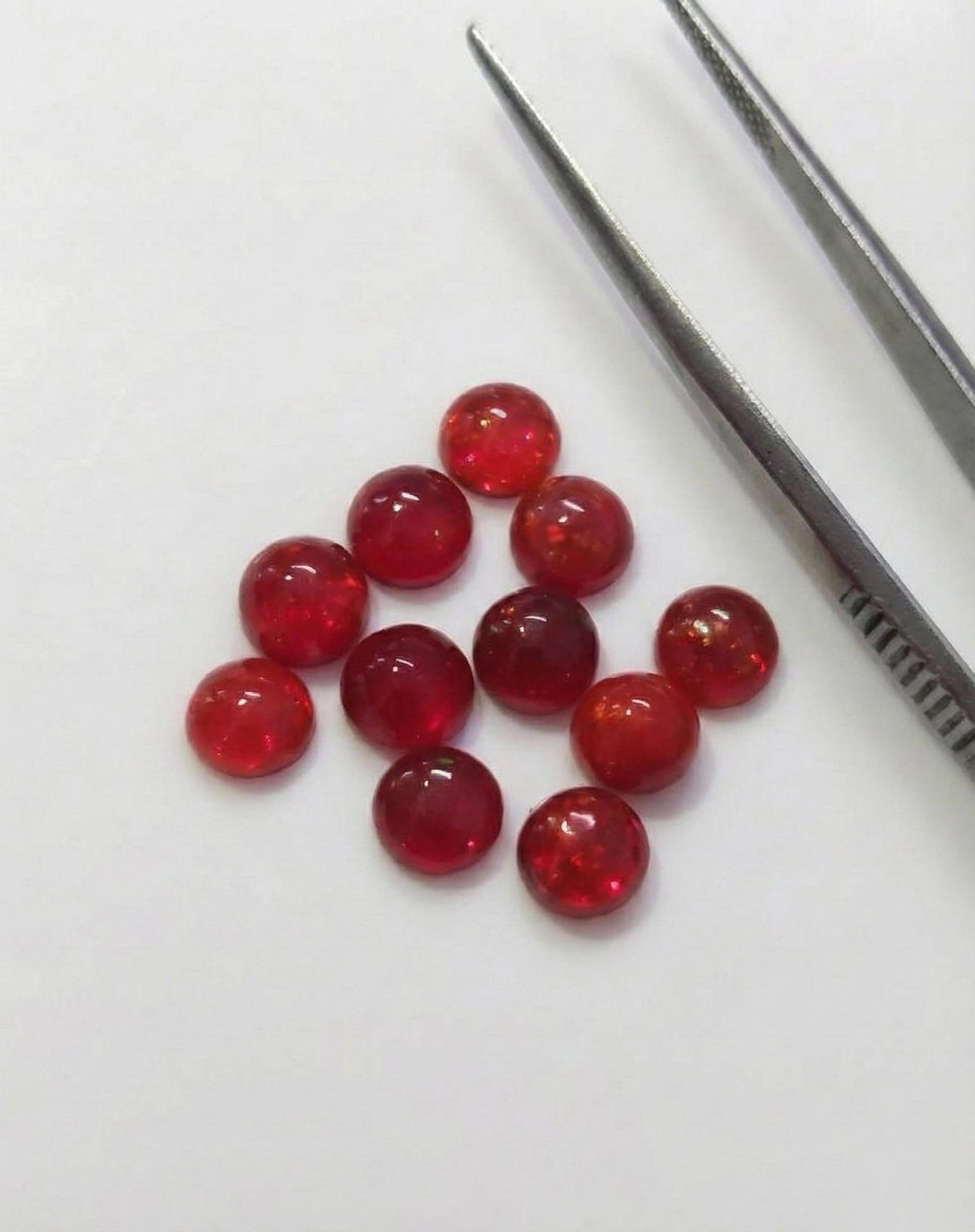 Natural Red Ethopian Opal Round Cabochon 3mm To 10mm Loose Gemstone