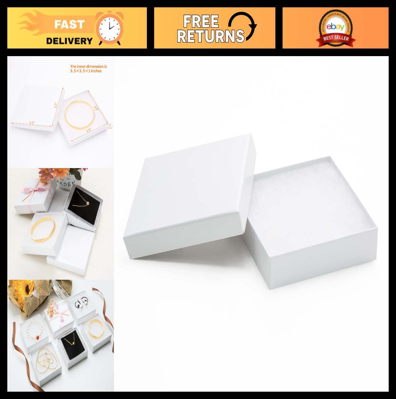 20 Pack Cardboard Jewelry Boxes for Necklaces, Bracelets, Earrings – Gift Packag