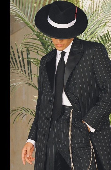 Silver Zoot Suit Double Chain Gangster Swing USA Nice Retail Quality